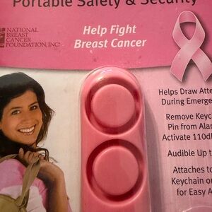 Pink Personal Safety Alarm Key Holder - Breast Cancer Awareness